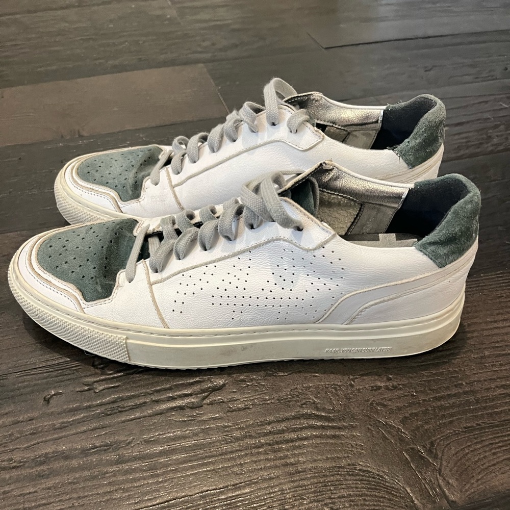 P448 green and white sneakers